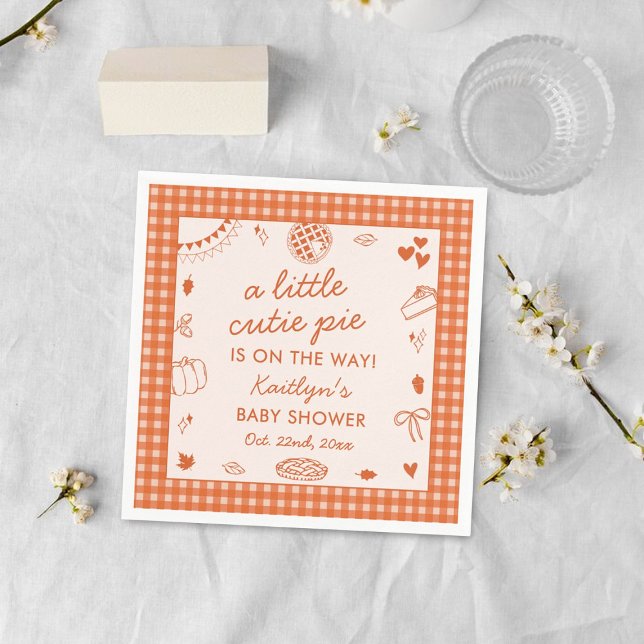 Guardanapo De Papel Little Cutie Pie On The Way! Fall Baby Shower (Criador carregado)