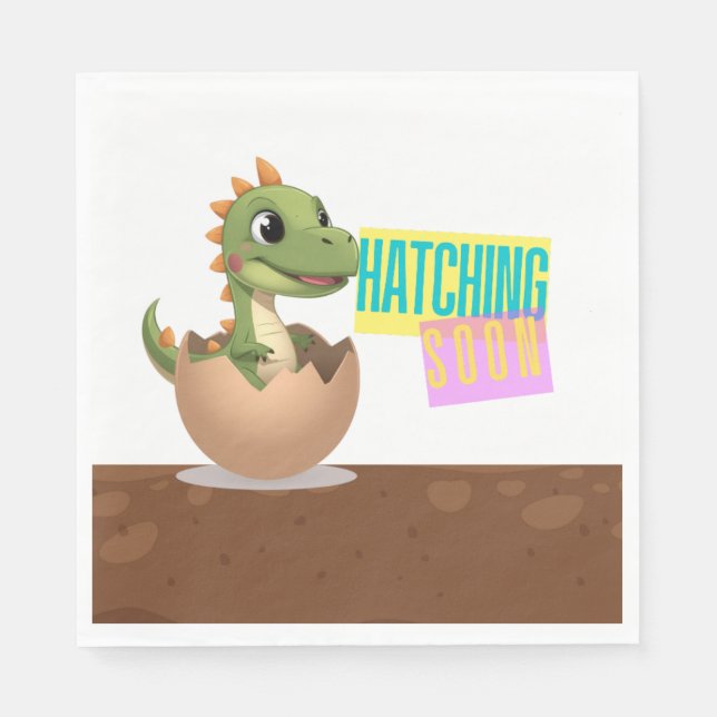 Guardanapo De Papel Little Dinosaur Hatching Soon (Frente)