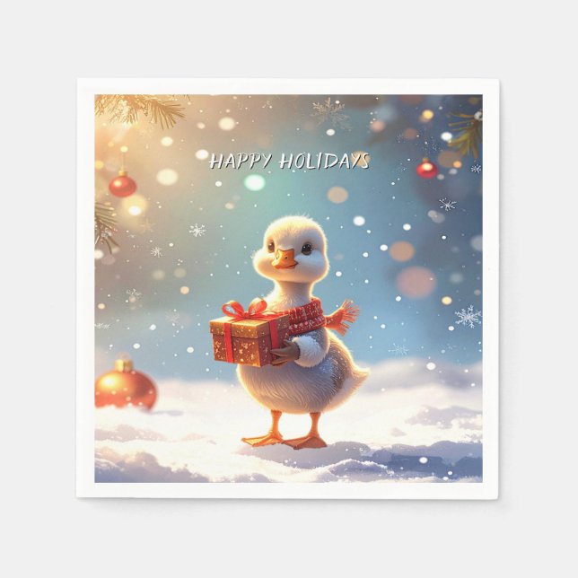 Guardanapo De Papel Little Duck Holiday Napkin (Frente)