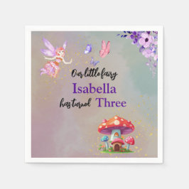Guardanapo De Papel Little Fairy Mushroom House Butterflies Any Age