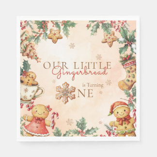 Guardanapo De Papel Little Gingerbread Christmas 1st Birthday