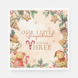 Guardanapo De Papel Little Gingerbread Christmas 3rd Birthday