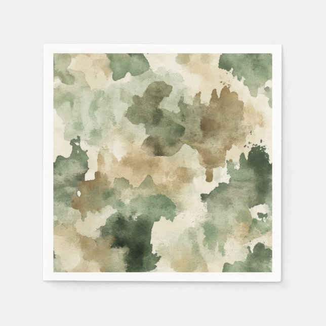 Guardanapo De Papel Little Hunter Duck Hunting Camo Boy Baby Shower (Frente)