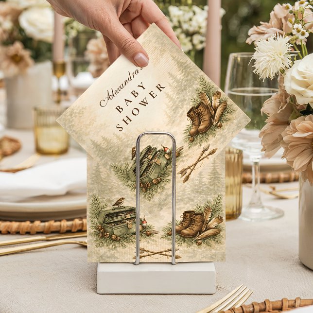 Guardanapo De Papel Little Hunter Woodland Adventure Baby Shower (Criador carregado)