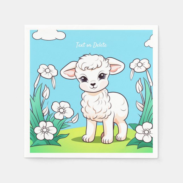 Guardanapo De Papel Little Lamb Napkins (Frente)