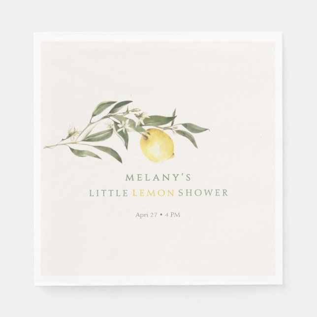 Guardanapo De Papel Little Lemon Citrus Baby Shower (Frente)