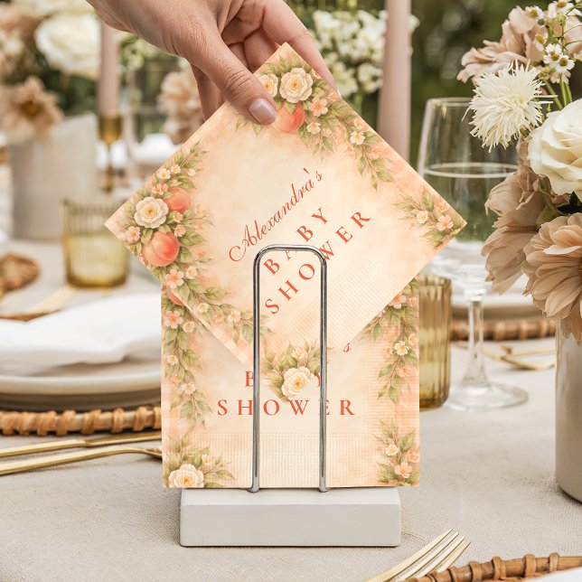 Guardanapo De Papel Little Peach on the Way Baby Shower (Criador carregado)