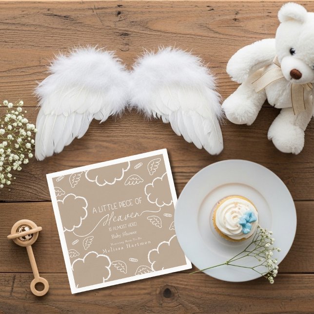 Guardanapo De Papel Little Piece of Heaven Beige  Napkins (Little Piece of Heaven Beige Thank You Napkins)