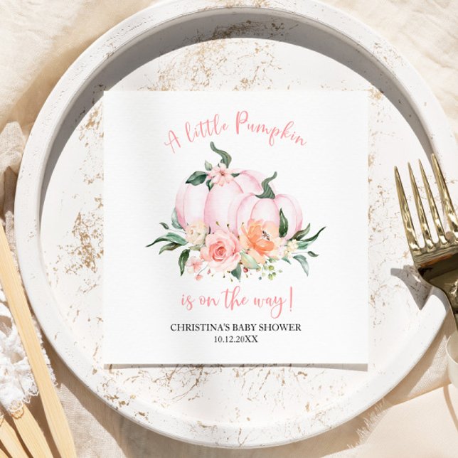 Guardanapo De Papel Little Pumpkin Floral Girl Baby Shower (Criador carregado)