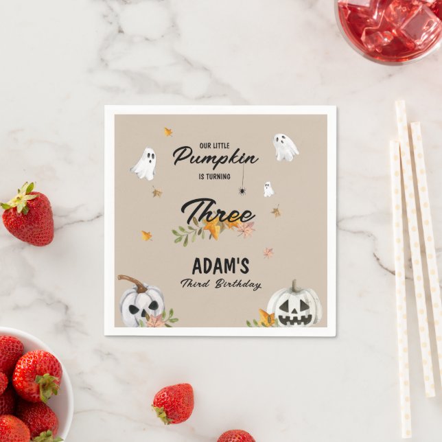Guardanapo De Papel Little Pumpkin Halloween Any Age Birthday  (Insitu)