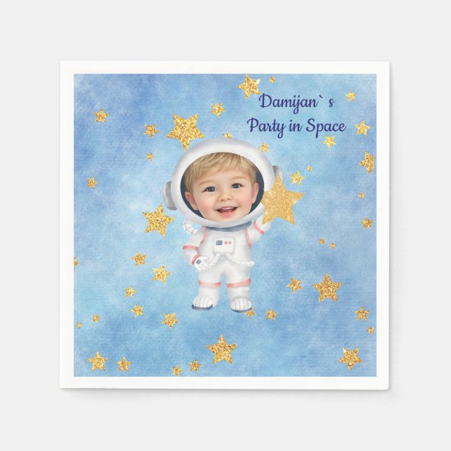Guardanapo De Papel Little Star Astronaut Party Napkin (Frente)