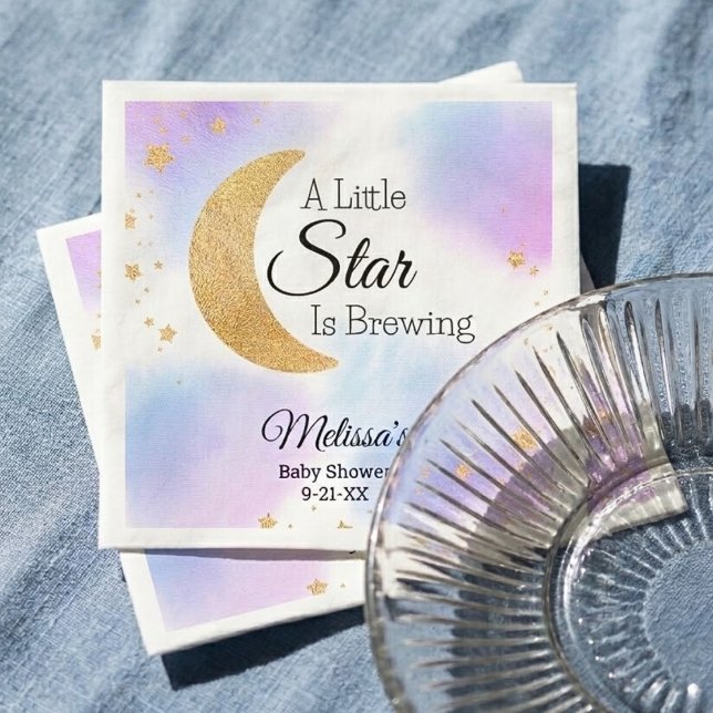 Guardanapo De Papel Little Star Brewing Dreamy Baby Shower (Little Star Brewing Dreamy Baby Shower Napkins)