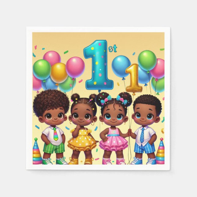 Guardanapo De Papel Little Stars First Birthday Bash (Frente)