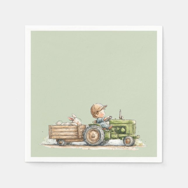 Guardanapo De Papel Little Tractor Farm Birthday (Frente)