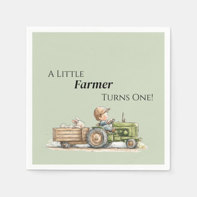 Guardanapo De Papel Little Tractor Farm Birthday (Frente)