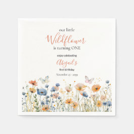 Guardanapo De Papel Little Wildflower Butterfly Meadow 1st Birthday