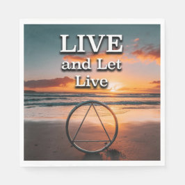 Guardanapo De Papel Live And Let Live Recovery Slogan Sunrise