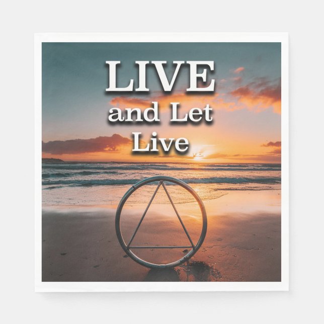 Guardanapo De Papel Live And Let Live Recovery Slogan Sunrise (Frente)