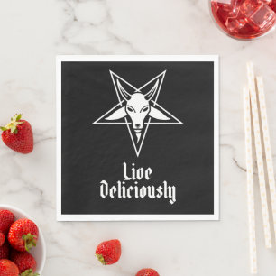 Guardanapo De Papel Live Deliciosamente Black Phillip Baphomet Luncheo