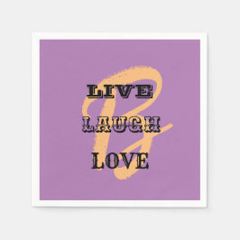 GUARDANAPO DE PAPEL LIVE LAUGH AMOR PAPEL MODERNO INICIAL