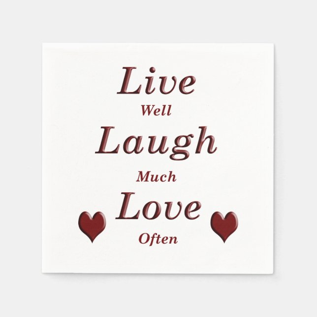 Guardanapo De Papel Live Laugh Love (Frente)