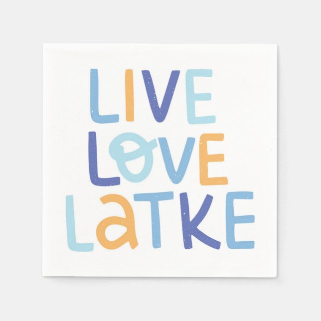Guardanapo De Papel Live Love Latke Hanukkah Design (Frente)