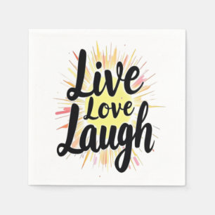 Guardanapo De Papel Live Love Laugh Motivational Burst