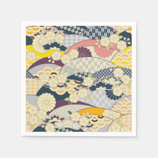 Guardanapo De Papel Livro Branco Azul, Japonês, Kimono Floral Decoupag