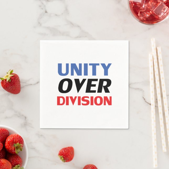 Guardanapo De Papel Livro branco azul vermelho "Unity over Division" (Insitu)