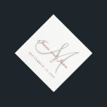 Guardanapo De Papel Livro Branco Clássico da Cinza Marsala - Monograma<br><div class="desc">Clássico Marsala e Livro Branco e Cinza de Casamento Monograma Napkins para casamentos e aniversários. Design por Elke Clarke ©. Disponível em www/zazzle.com/monogramgallery*. Fontes de script elegantes. Personalize com os nomes da noiva e noiva,  data do casamento e cores do casamento.</div>