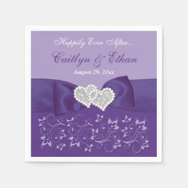 Guardanapo De Papel Livro Branco Floral de Casamentos Roxos Nápoles