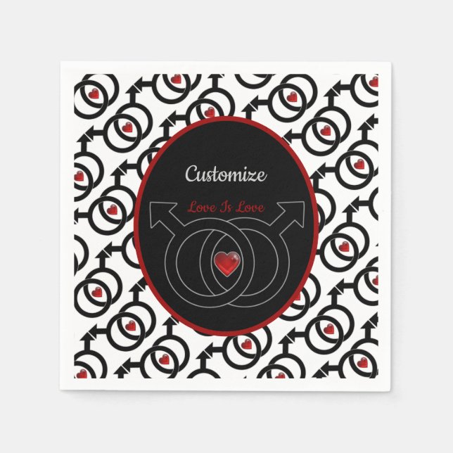 Guardanapo De Papel Livro Branco personalizado casamento gay Napkins (Frente)