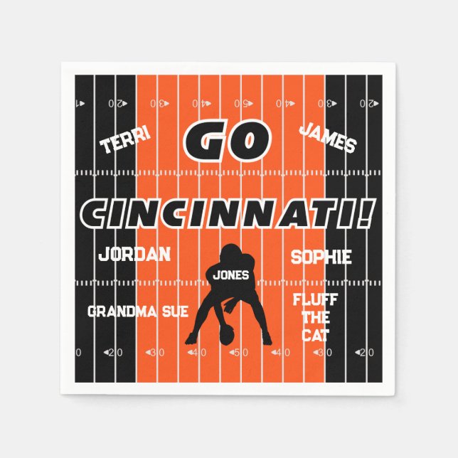 Guardanapo De Papel Livro da Família de Futebol Cincinnati Napkin (Frente)