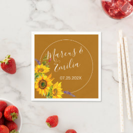 Guardanapo De Papel Livro de Casamento de Autumn Sunflower