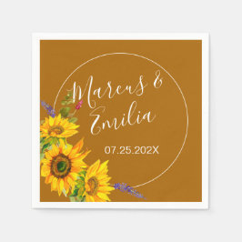 Guardanapo De Papel Livro de Casamento de Autumn Sunflower