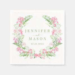 Guardanapo De Papel Livro De Casamento De Verão De Jardim Floral Rosa 