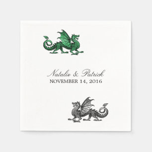 Guardanapo De Papel Livro de Casamento do Dragão Silver Verde Napkins