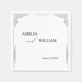 Guardanapo De Papel Livro de Casamento Minimalista Napkins