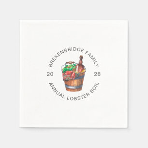 Guardanapo De Papel Livro de festas da família anual de lagostas Boil