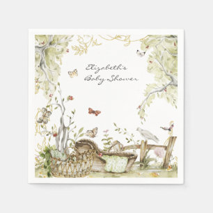 Guardanapo De Papel Livro de Histórias Chás de Bebê no Bosque Flores