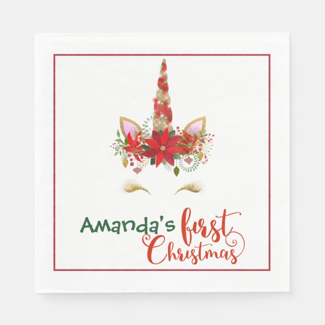 Guardanapo De Papel Livro de Natal do Unicórnio Napkins (Frente)