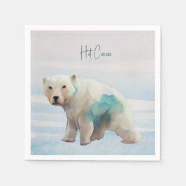 Guardanapo De Papel Livro de Natal do Urso Polar Branco e Azul - Napki