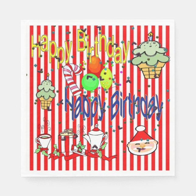 Guardanapo De Papel Livro de Natal Napkins, Parabéns (Frente)