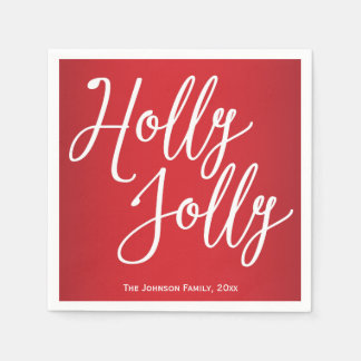 Guardanapo De Papel Livro de Natal Personalizado Holly Jolly Napkins