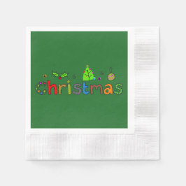 Guardanapo De Papel Livro de Natal Verde da Floresta - Napkin