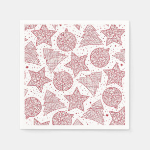 Guardanapo De Papel Livro de padrões de Natal vermelho e branco Conju