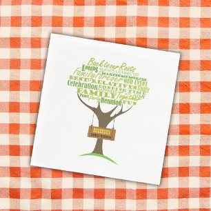 Guardanapo De Papel Livro de Reunião da Família Verde Napkin