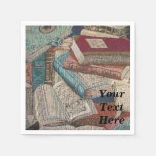 Guardanapo De Papel Livro de Vintagens Personalizado Fundo Napkins