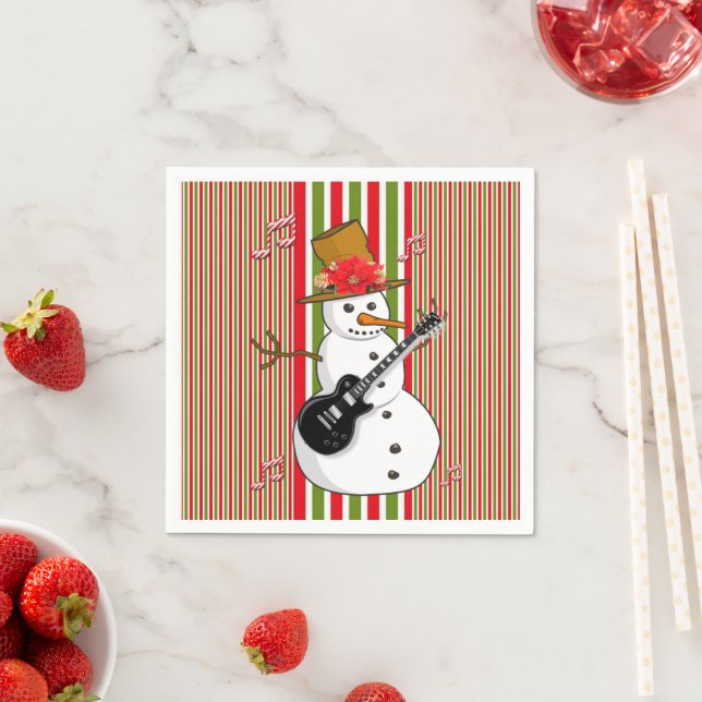 Guardanapo De Papel Livro Napkins, Snowman Red Green Strike (Insitu)