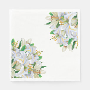 Guardanapo De Papel Livro Napkins-White Lily Napkins
